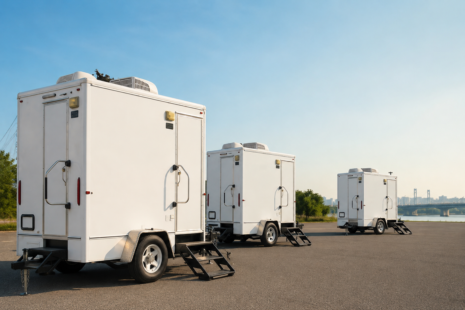 Fancy Restroom Trailer fleet lineup