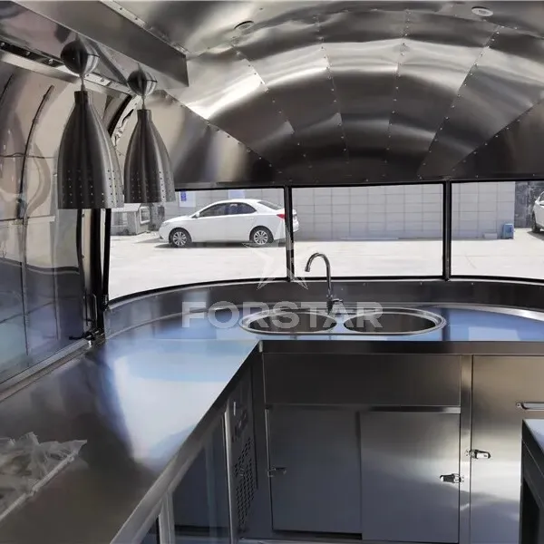 FS-S380 1 Door Airstream Concession Food Trailer interior