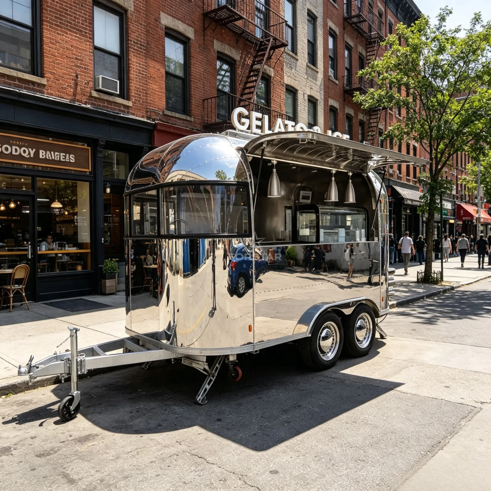 FS-S380 1 Door Airstream Concession Food Trailer exterior