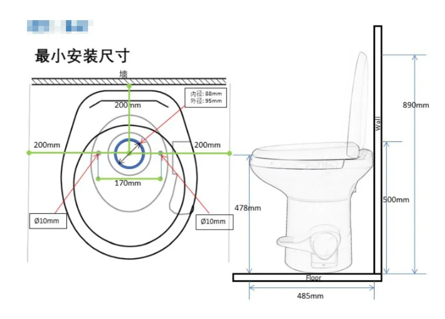 Pedal-Flush Porcelain Toilet