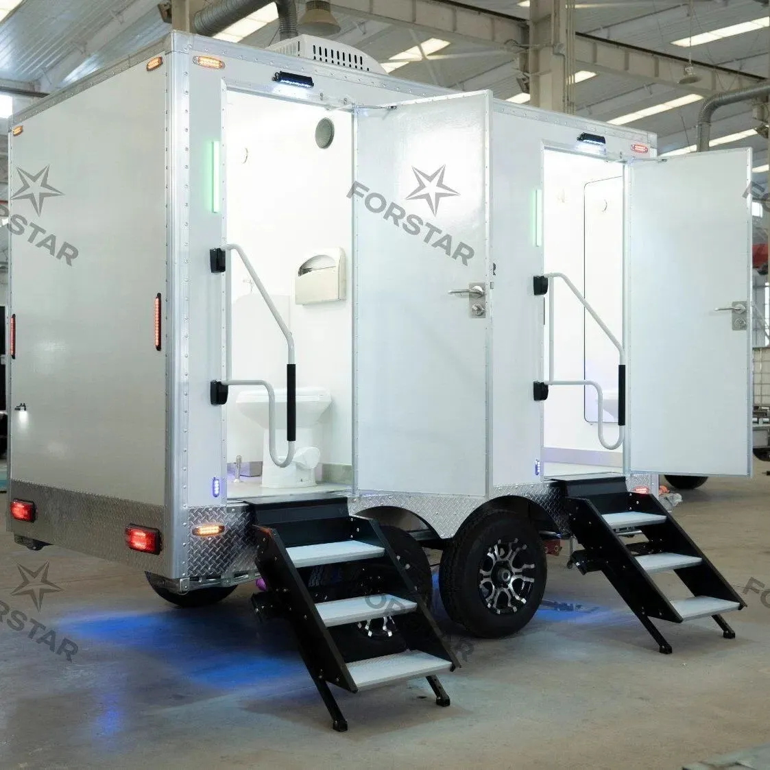 SK320S 2 Door 2 Station Restroom & Shower Combo Trailer exterior