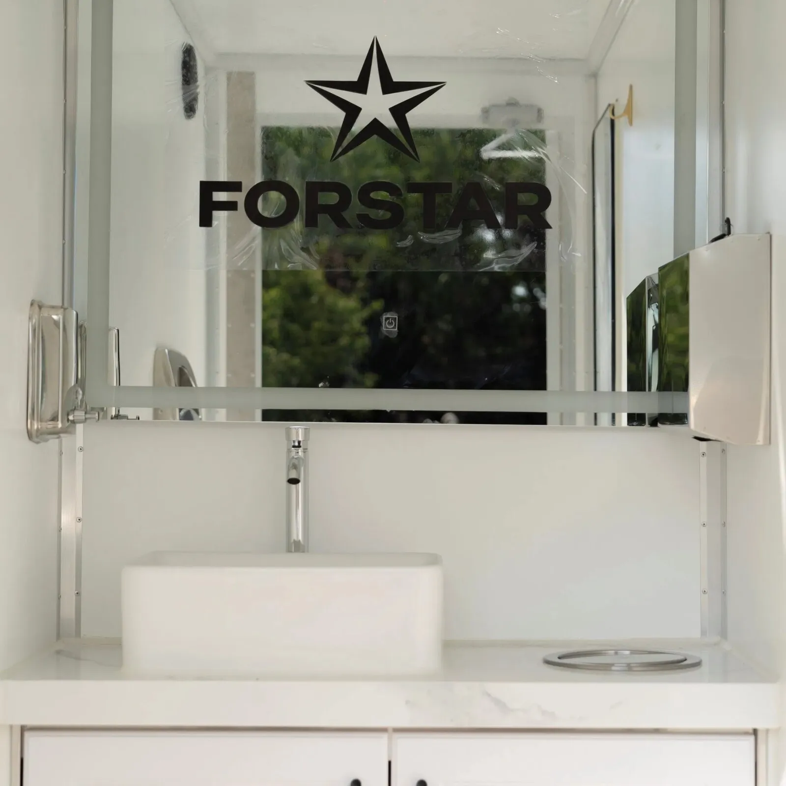 SK320S 2 Door 2 Station Restroom & Shower Combo Trailer interior