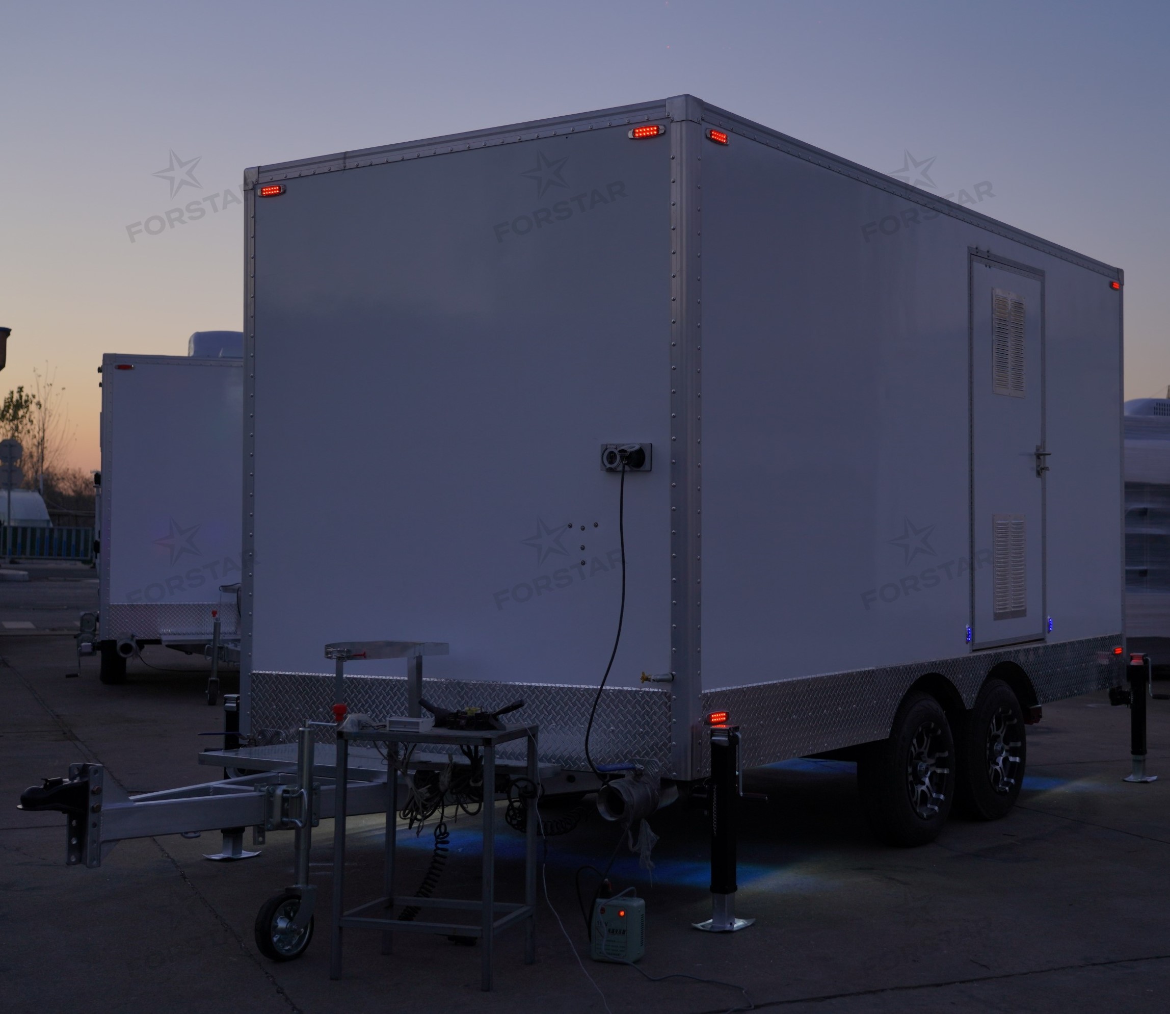 SK380S 3 Door 3 Station Restroom & Shower Combo Trailer gallery image 5