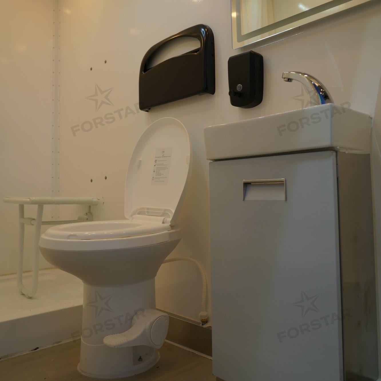 SK380S 3 Door 3 Station Restroom & Shower Combo Trailer gallery image 7