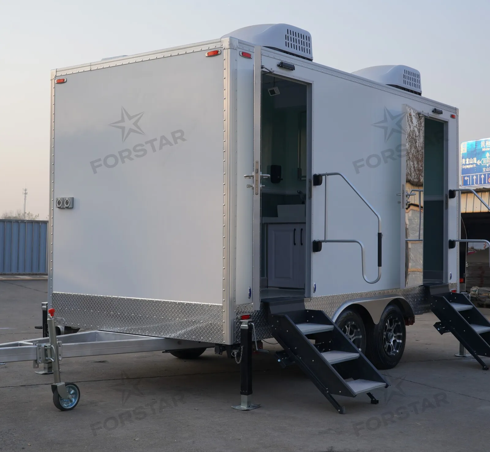 SK460 Sage Luxury 2 Door 4 Station Restroom Trailer gallery image 3