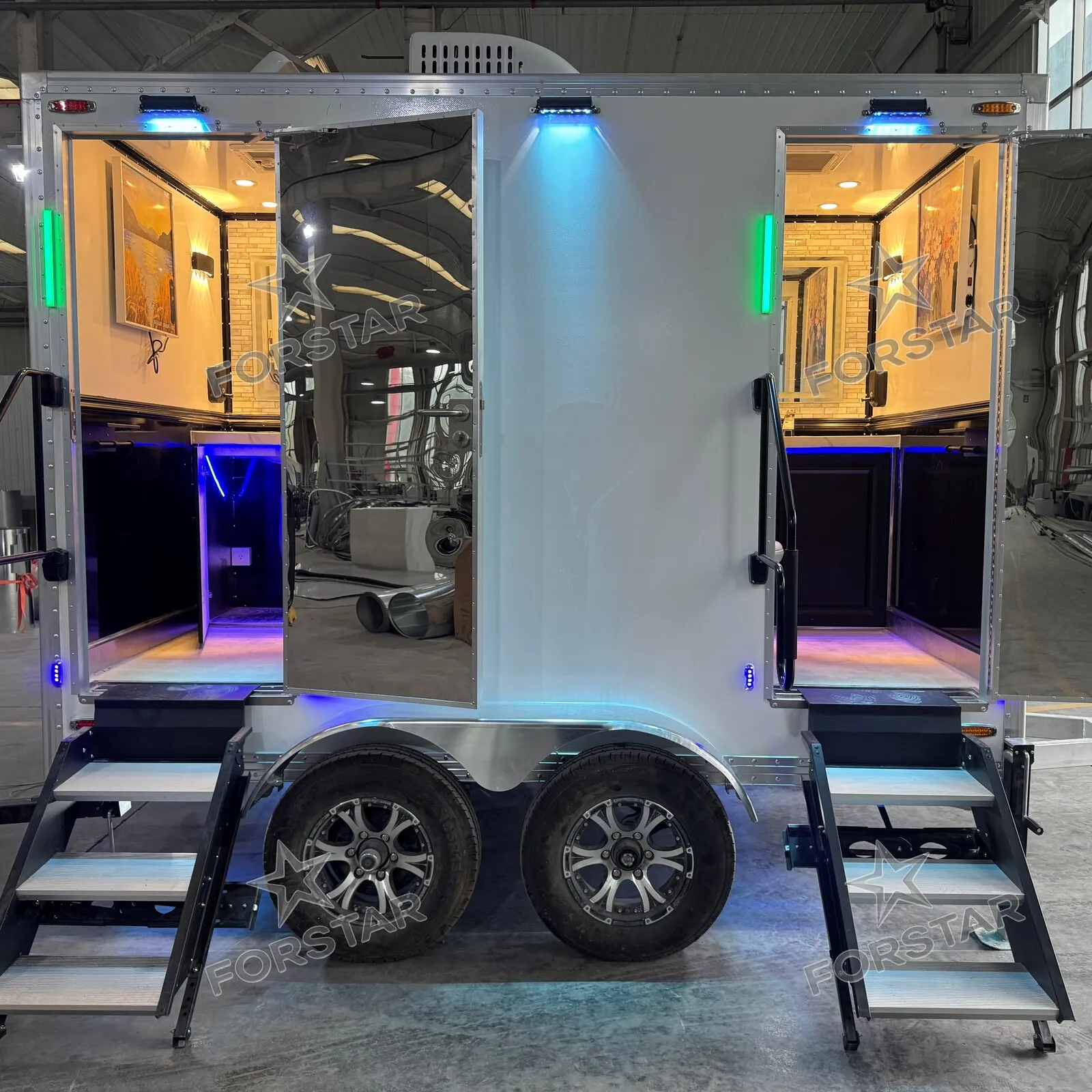 ST330 2 Door 3 Station Luxury Restroom Trailer exterior