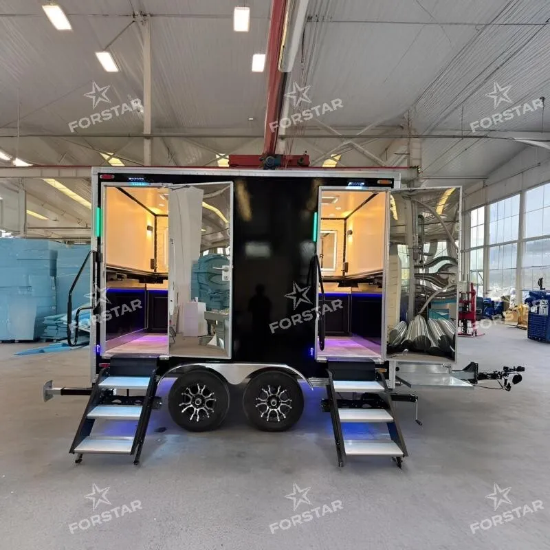 ST330 Black 2 Door Luxury Restroom Trailer