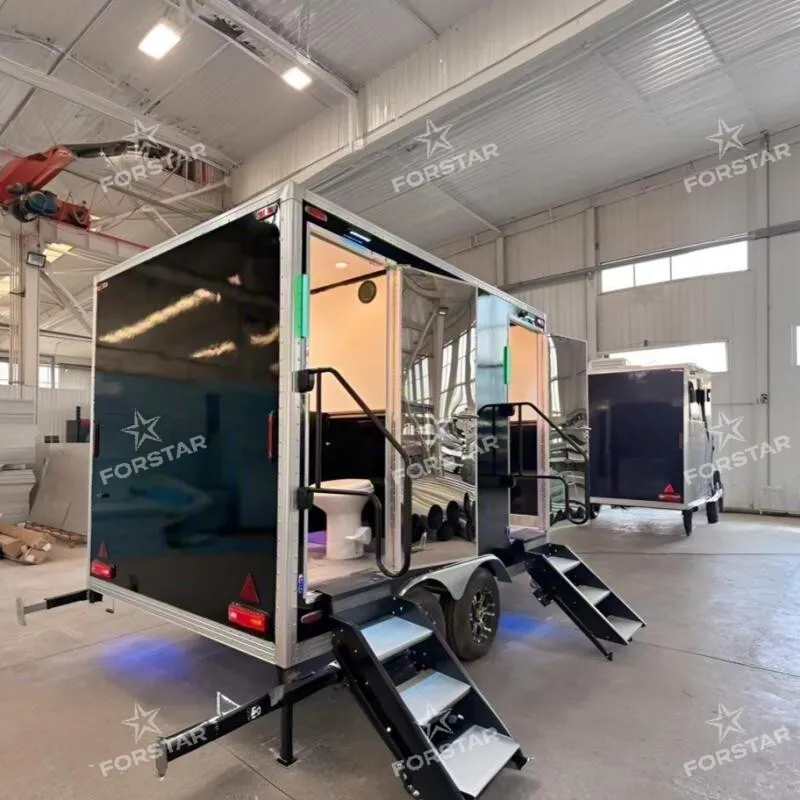 ST330 Black 2 Door 2 Station Luxury Restroom Trailer gallery image 2