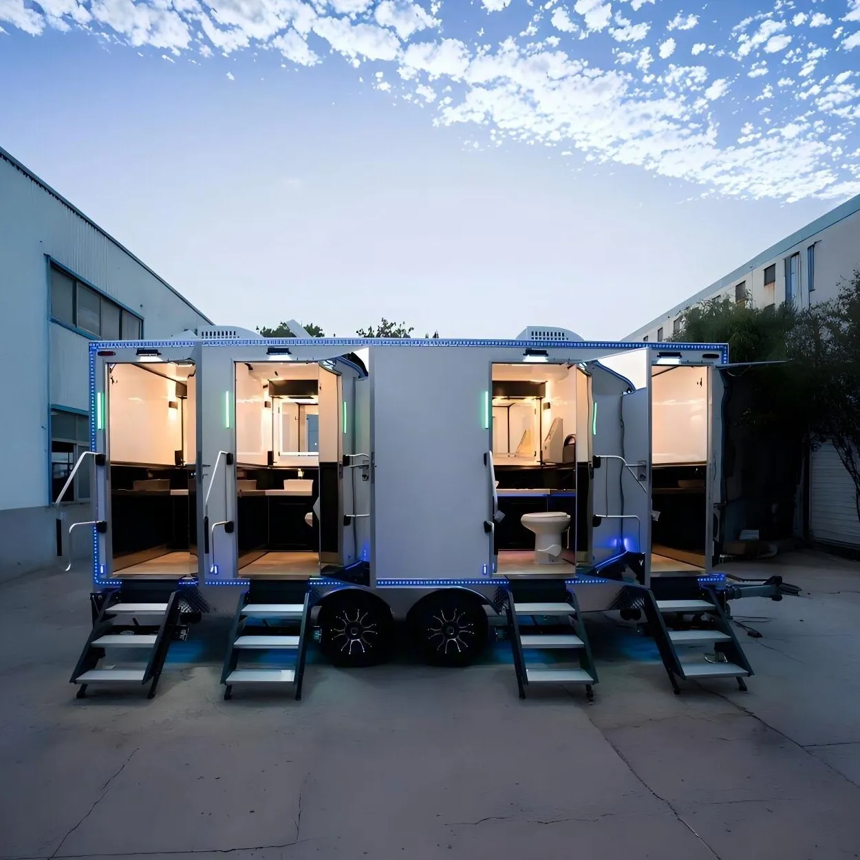 ST550 4 Door 5 Station Luxury Restroom Trailer