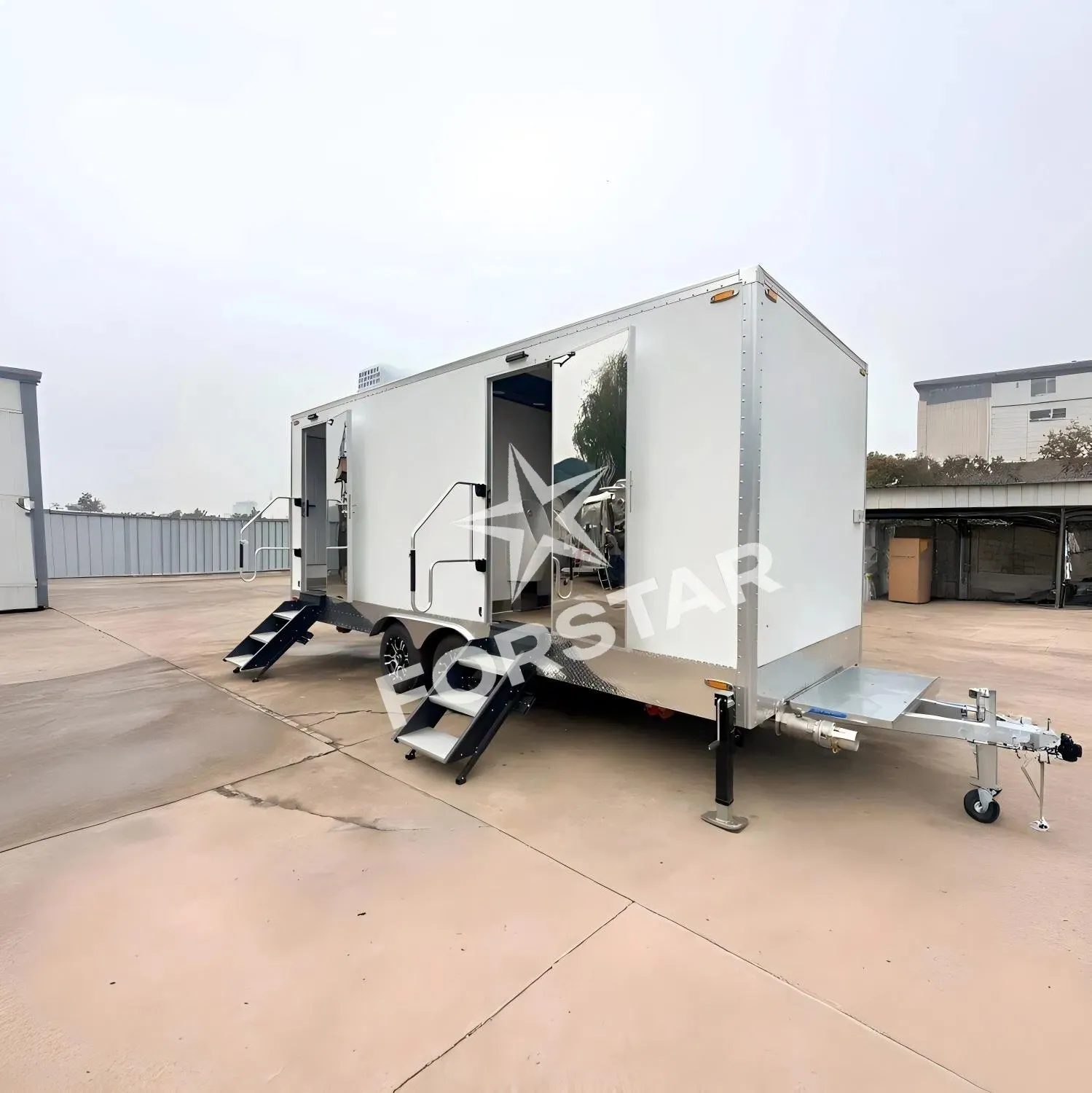 ST600 2 Door 7 Station Commercial Restroom Trailer exterior